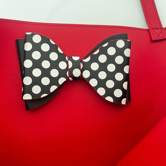 Disney Minnie Mouse Bow Mini Tote Bag Black Red - Picture 10 of 10